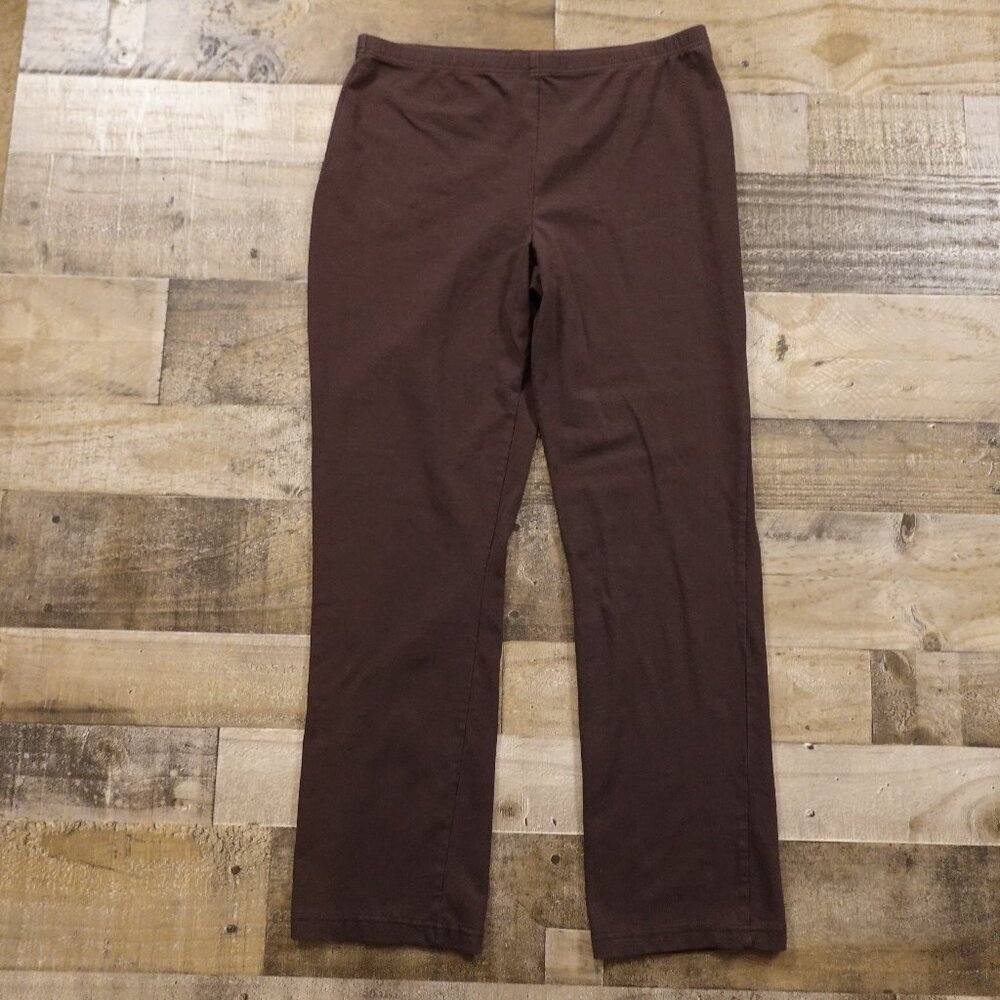 Susan Graver pull on pants women's large brown‎